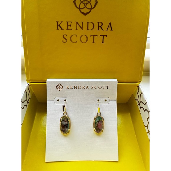 Kendra Scott Lee Gold Drop Earrings in Lilac Abalone - Picture 6 of 6